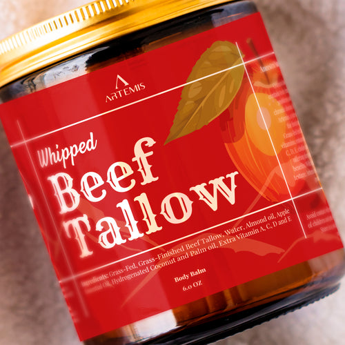 ARTEMIS Whipped Beef Tallow Natural Balm Face Cream, 6 oz (Pack of 2) Apple Scent