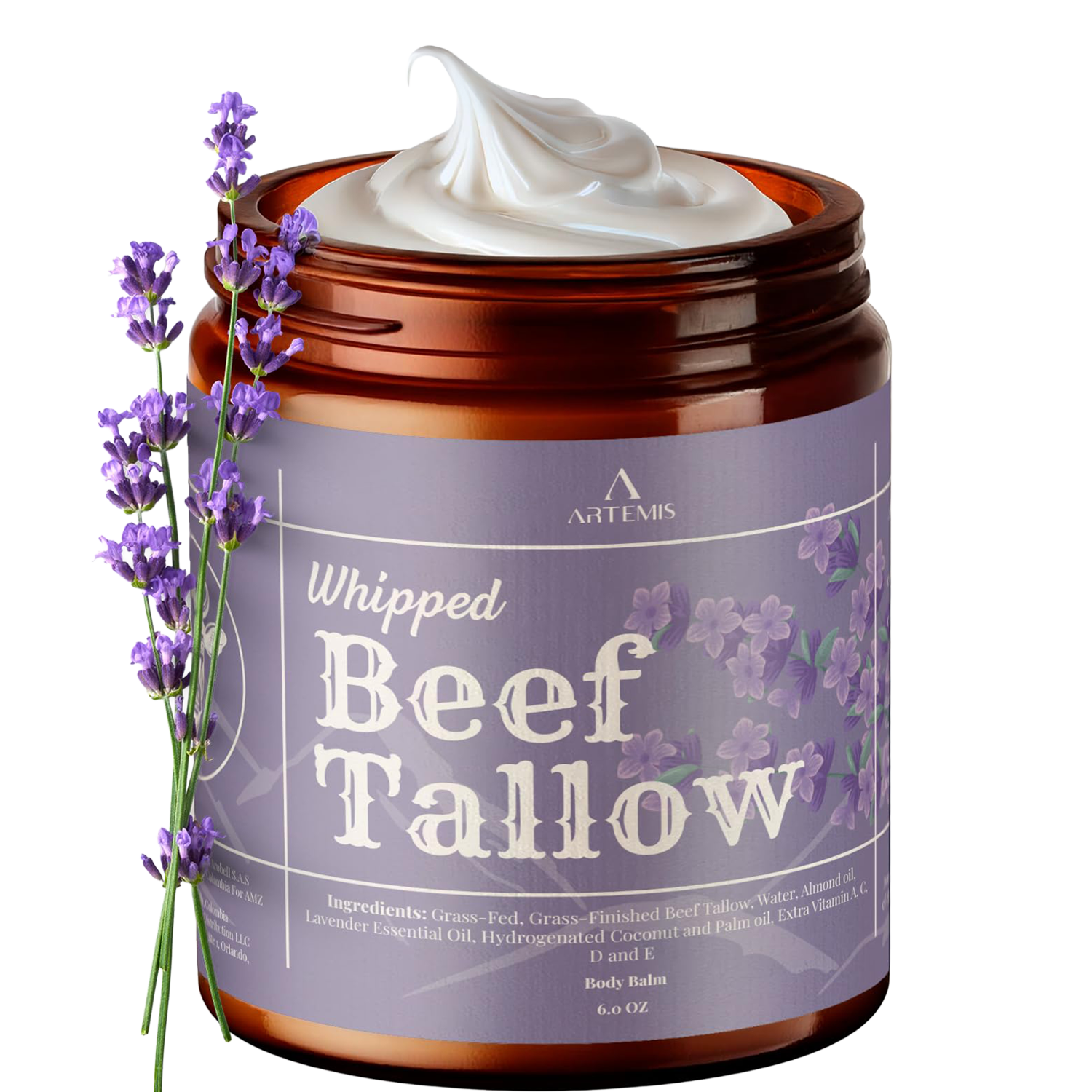 ARTEMIS Whipped Beef Tallow Natural Balm Face Cream, 6 oz (Pack of 1)